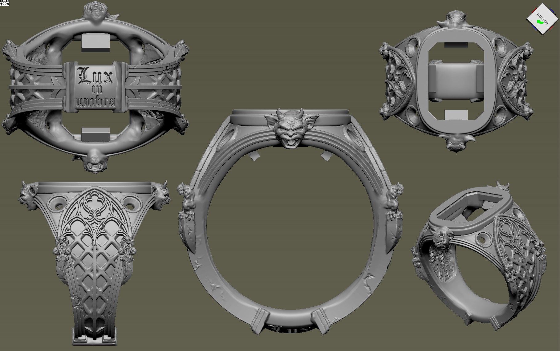 3D CAD jewelry model — parametric ring modeling in CAD software