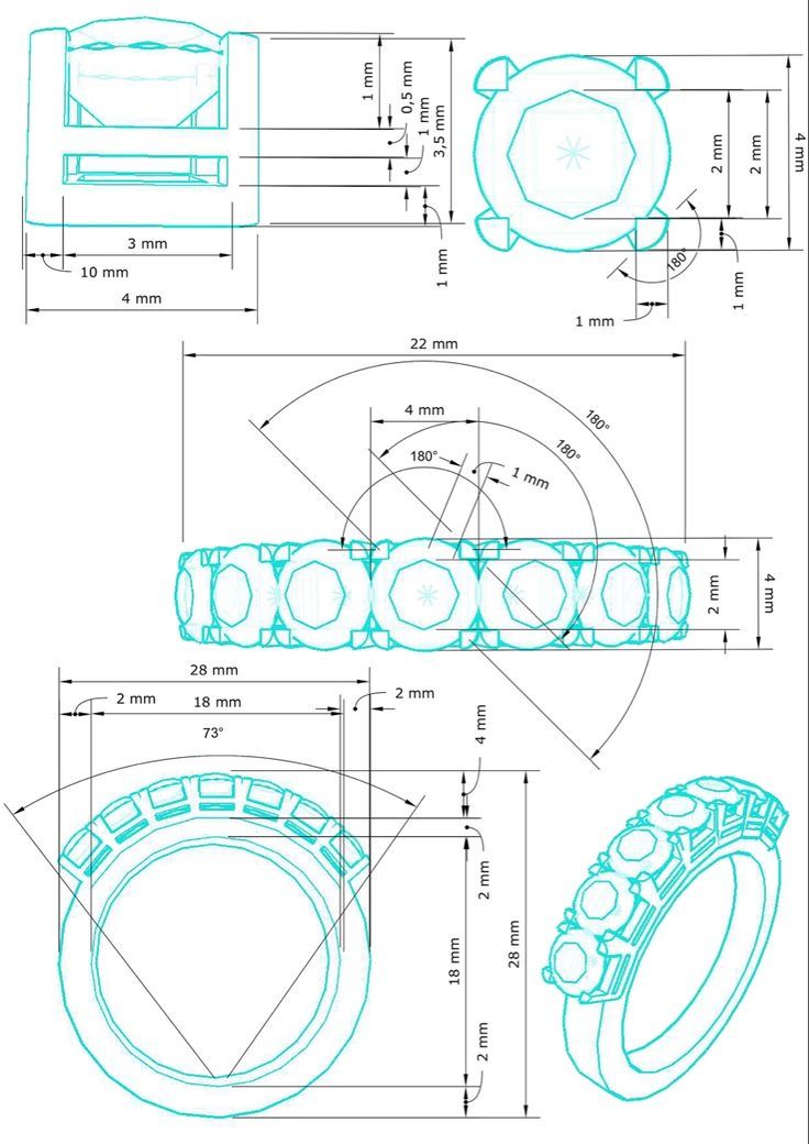 Detailed jewelry illustration for fine jewelry conceptualization